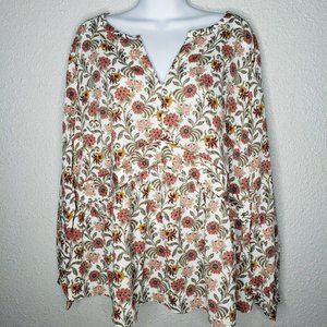 Loft Plus Floral Peplum Blouse - 16